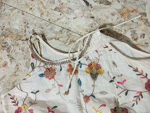 Embroidered White Kurti🤍🤎❤️
