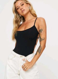 Black Spaghetti Strap Bodysuit