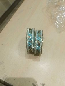 Boho Chic Teal Beaded Bangles