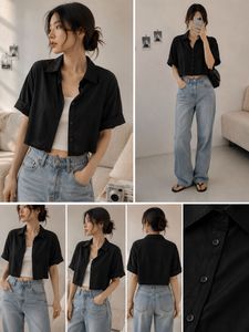 Black Cropped Shirt