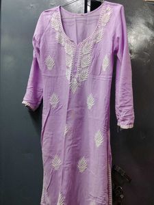 Elegant Lavender Embroidered Kurta