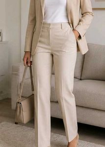 Elegant Piazza Sempione Beige Formal Trousers