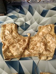 Golden Embroidered Blouse Set.... combo set