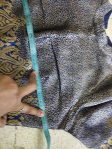Elegant Blue Brocade Blouse
