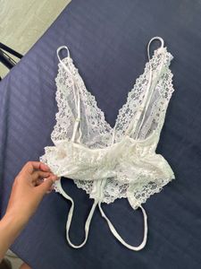 White Lace Bralette Top bodysuit