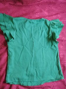 Chic Green Flutter Sleeve Top