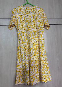 Yellow Floral Mini Dress- free delivery