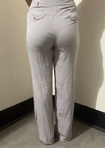 grey flared leg pants