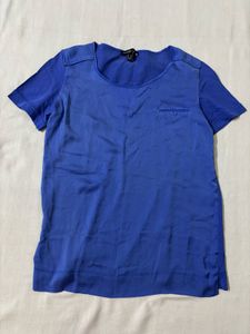 Mango Royal Blue Short Sleeve Top