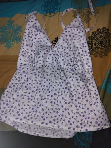 Cute Floral Halter Neck Top