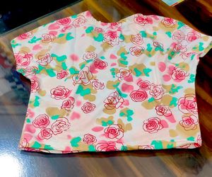 M, L and XL size Floral Print Short Sleeve Top