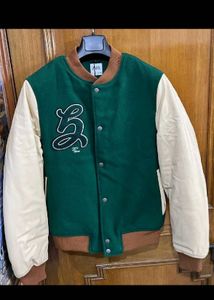 ZARA GREEN WOOL VARSITY JACKET S