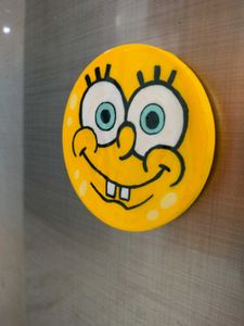 Hand-Painted Spongebob Magnet &amp; Trinket combo