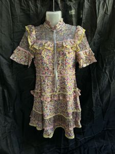 Floral Lace Tiered Mini Dress