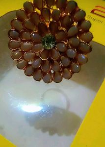 Floral Gray Gemstone Ring