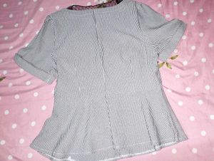 Chic Striped Peplum Top