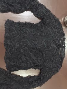 Black Lace /Sheer Top with bell/flared sleeves