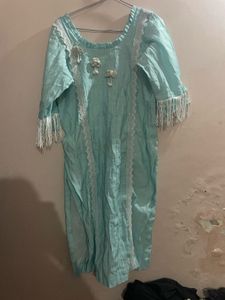 Beautiful Teal Kurta with Tassels & Lace