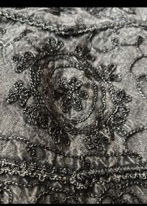 Embroidered Grey Sleeveless Top