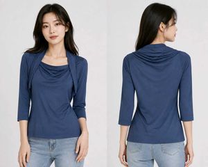 Gray 🩶Cowl Neck 3/4 Sleeve Top