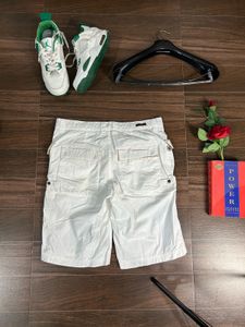 Men's White Cargo Shorts