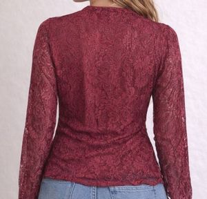 Burgundy Lace Blouse
