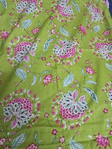 Beautiful Green Floral Dress Material @ 100per mtr