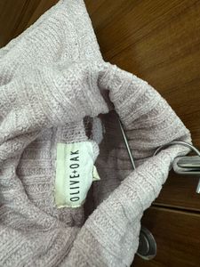 Lavender Cable Knit Turtleneck Sweater