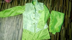 Festive Green Boys' Kurta Set