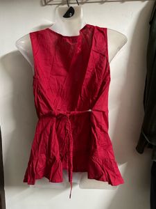 Red Button-Up Top