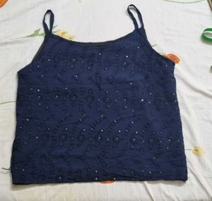 Stunning Blue Embellished Blouse