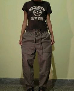 brown baggy jeans
