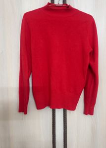 Red Turtleneck Long Sleeve Sweater