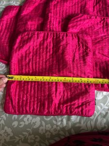 Vibrant Pink Textured Cushion Covers (Set of 5)