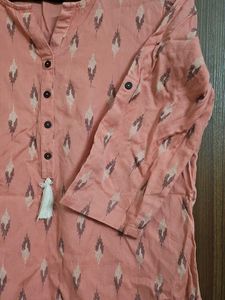 New Peach Woven Kurti