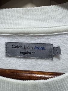 Calvin Klein Jeans White Fleeced Sweatshirt