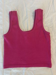 Hot Pink Ribbed Tank Top