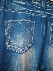 Girls' Denim Look Stretch Leggings | Strechible