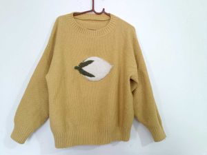 Mustard Yellow Winter Sweater with Cute Design