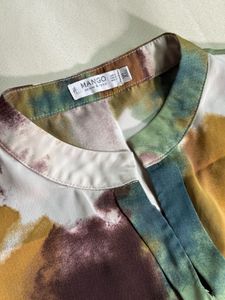 mango multicolor tie-dye abstract print blouse