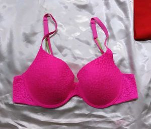 Pink Leopard Print Bra