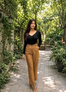 AND tanned Wide-Leg Trousers