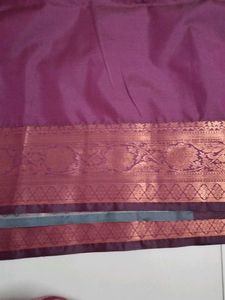 Elegant Purple Saree with Gold Border