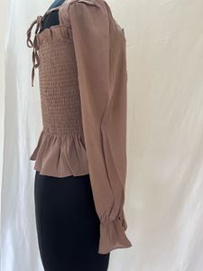 Smocked  Top with Square Neck