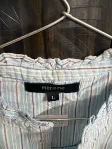 Striped Sleeveless Ruffle Top