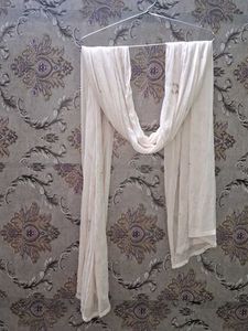 Elegant White Dupatta with Embellishments