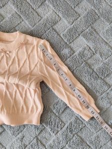 Cute Pink Knit Sweater with Bows