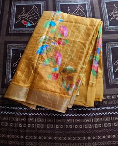 Beautiful Yellow Saree in art silk 😍💛