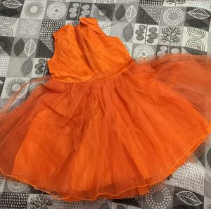 Sparkling Orange Tulle Dress