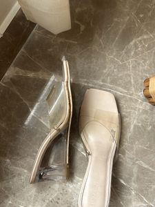 Clear Strap Square Toe Slides